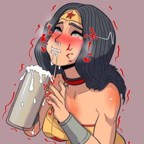 brainlesshealslutbimbo: omg cmon wonder woman, this like 1 sip so far!