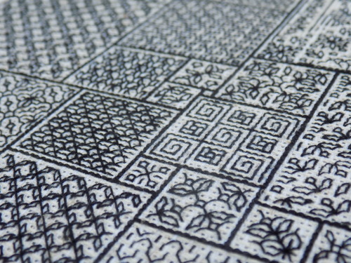 This blackwork sampler is pretty much the most intricate and deeply mathematical thing I’ve st