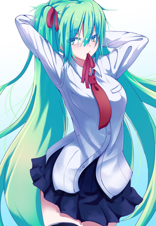trin76:  【ボーカロイド】エメラルドグリーンのツインテール、初音ミクさんの画像 