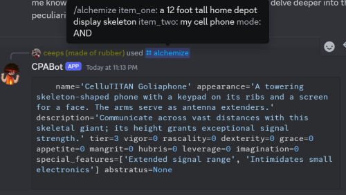 Finally Went Ahead And Did That Homestuck Alchemization Bot I Always Said I'd Be Doing At Some Point