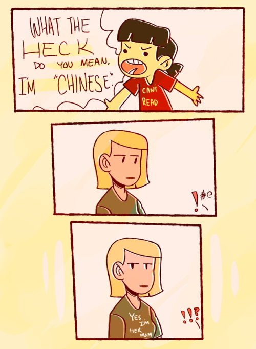 topofthewoods: a little comic i did for class about being adopted from china starring me!