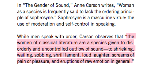 decreation:Amy Berkowitz on Anne Carson’s ‘The Gender of Sound’ 