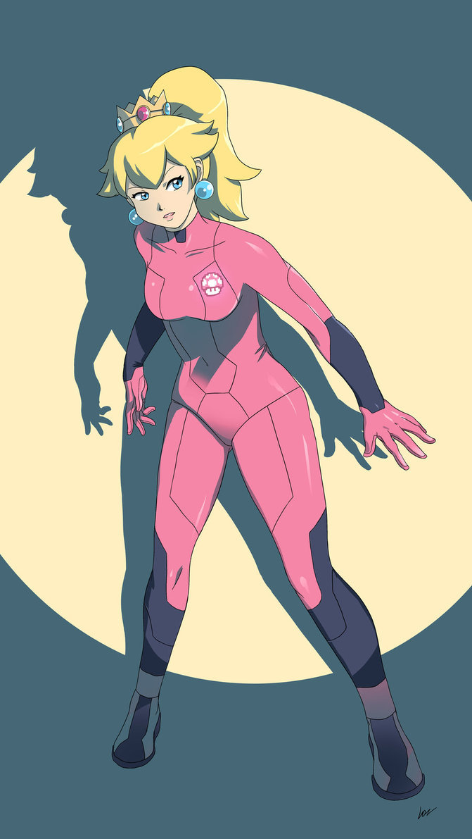 devinthewhite:  Princess Peach zero suit by lostonezero. Princess Rosalina zero