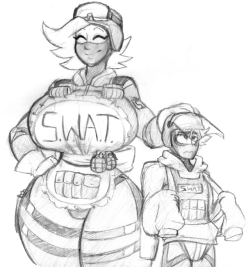 kentayuki:Oh hey look it is S.W.A.T. Mom again and her son she is very proud of.