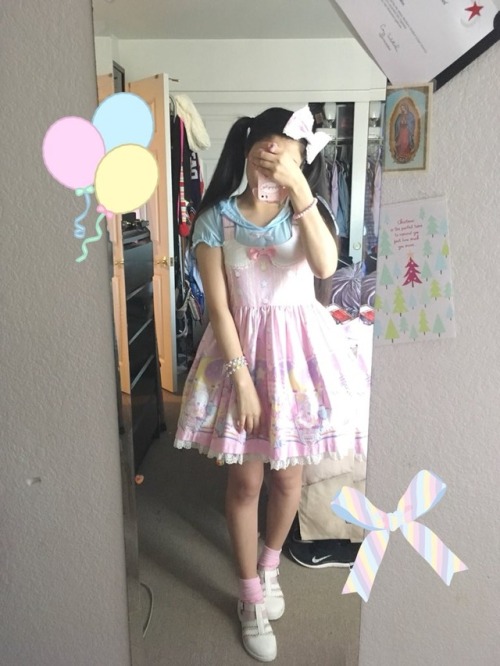 Baby’s first lolita coord, a casual sweet look with angelic pretty’s cotton candy shop s