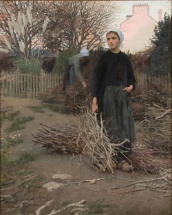 the-paintrist:  Edward Simmons - Gathering wood - 1892 