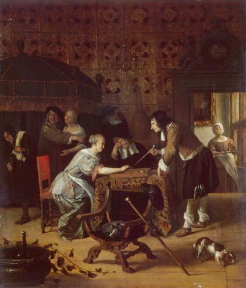 Tric Trac Players, 1667, Jan SteenMedium: oil,wood