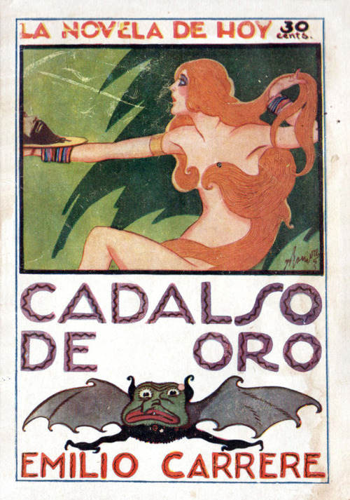 espop:Cadalso de oro de Emilio Carrère. Portada de Ramírez. La novela de hoy nº 313, mayo de 1928.