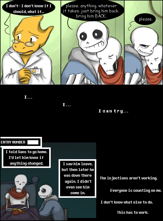 zarla-s:  This may be the worst idea I’ve ever had. Contains spoilers for the end of the True Pacifist route! The single image version is here. * It makes a joke about spaghetti. It hates its own joke.* It tidies up the place, then immediately scatters