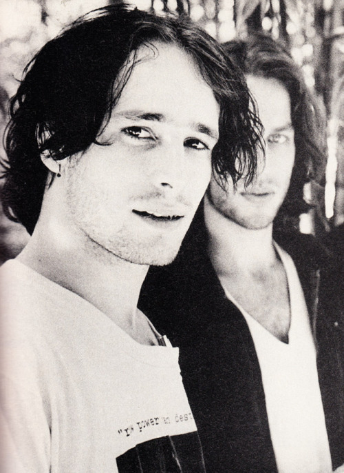 jeffbuckleyforever:Jeff Buckley and Matt Johnson photographed by Renaud Monfourny for Les Inrockupti