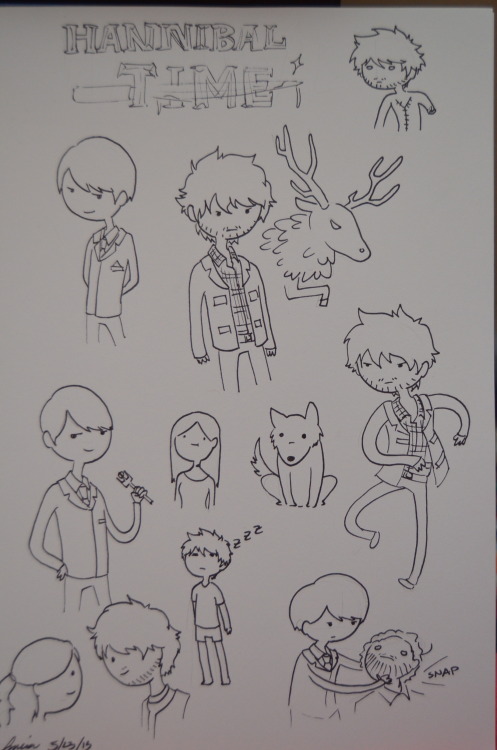 Adventure Time x Hannibal crossover doodles. huehuehuehue