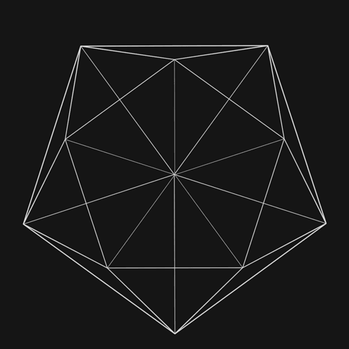 Rotation of faces of the ICOSAHEDRON (wire-frame, perspective projection, full-res)