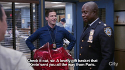 ruby-white-rabbit: tympire:  minalous:  abigailmaedy:  sandandglass:  Brooklyn Nine-Nine s03e16  Context: they ate the candy from the gift basket, not realizing it was for the Captain from his husband and then filled it up with shit they hoped he’d