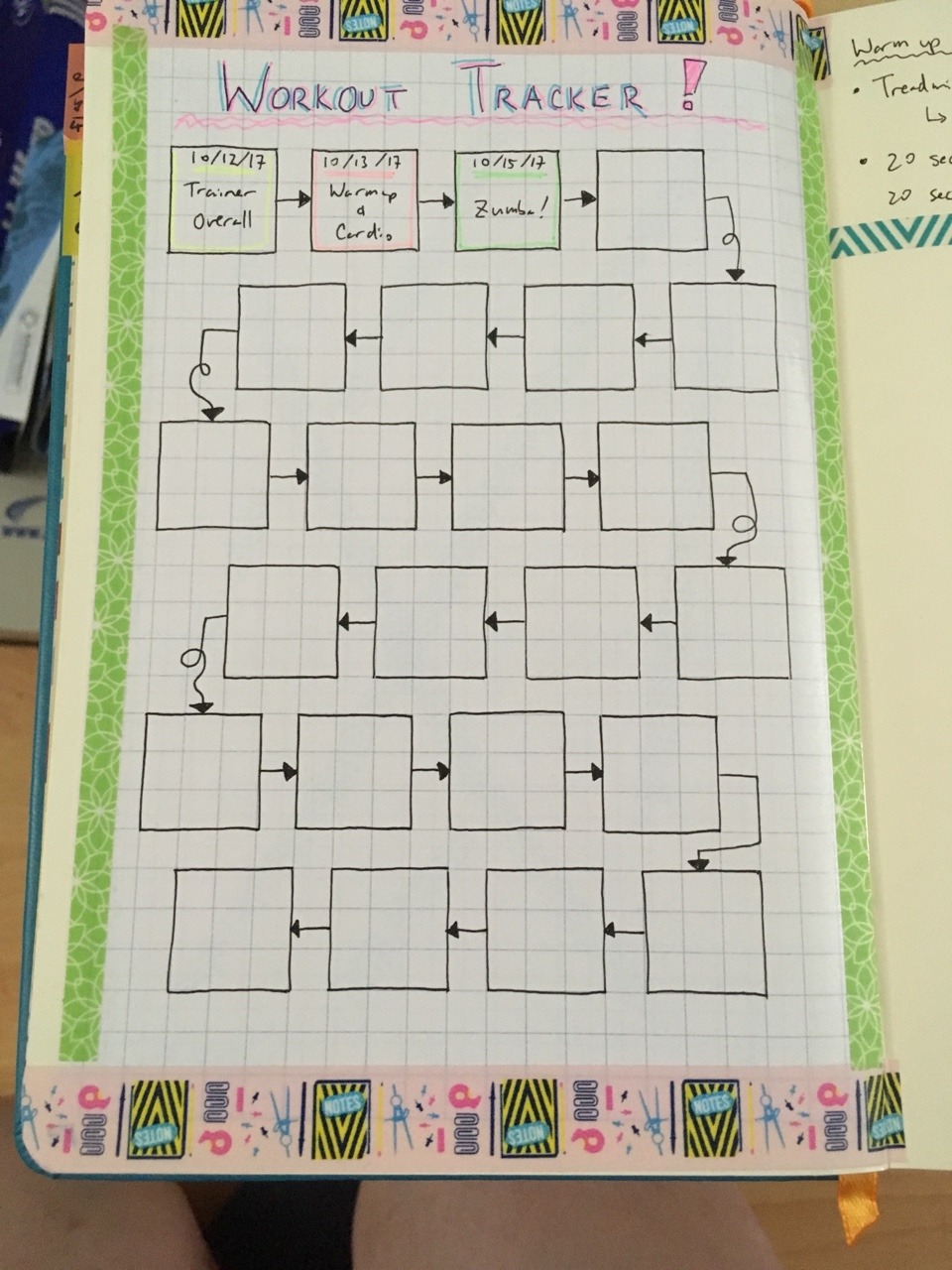 My workout tracker in my bullet journal actually came out nice :3