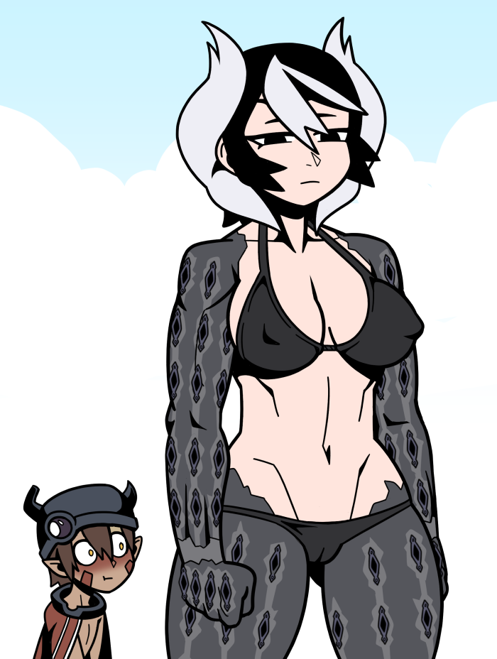Ozen the immovable super granny with and without ladyscaping.