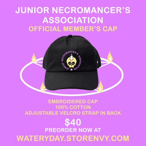 wateryday:im making hats! they say JUNIOR NECROMANCER’S ASSOCIATION on them. its not a real associat