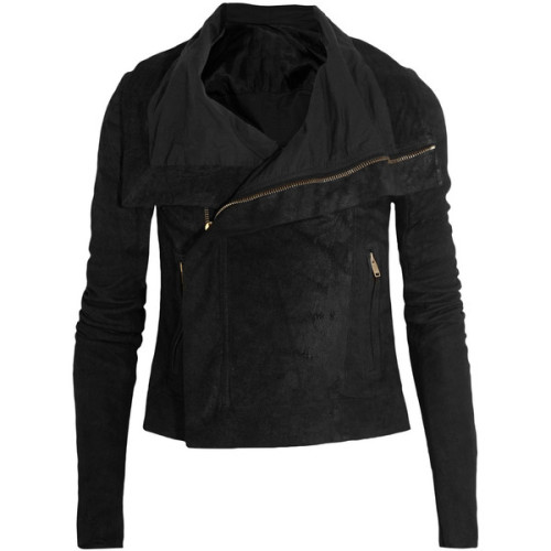 Rick Owens Blister brushed-leather biker jacket ❤ liked on Polyvore (see more rider jackets)