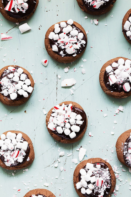 foodiebliss:Hot Chocolate Meltway CookiesSource: Le Creme De La CrumbDon’t get your tinsel in a tang