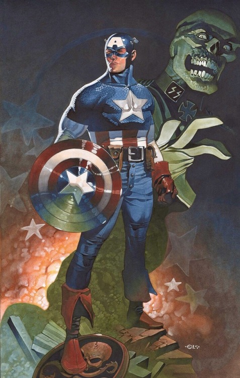 comicbookartwork:Captain America was not the first avenger in the comics. In the comics, Ant-Man, Wa