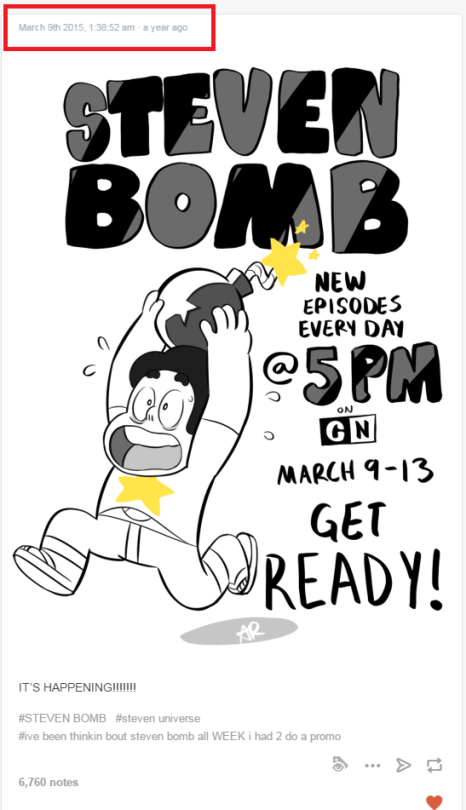 nerdy-knitter:  The Amber Rogers promo that is going around about a Steven Bomb from March 9th - 13th is from March of 2015.  Source   why y'all so gullible