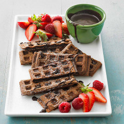 fattributes:  Chocolate Waffles with Mocha Syrup 