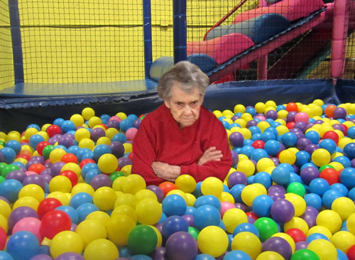 XXX thefrogman:  Grumpy Grandma does activities.  photo