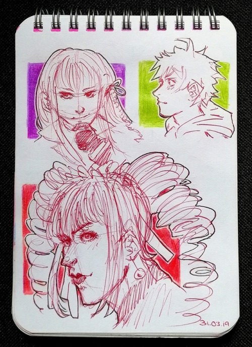  2019 “Dangan ronpa doodles (pt.4)” (it’s me basically filling almost every page of my sketchbook wi