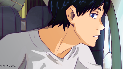 taffydesu:  Kagehina, Eden of the East Au - Plane SceneSame Hinata SameI blame @waehyun @starphases for this  