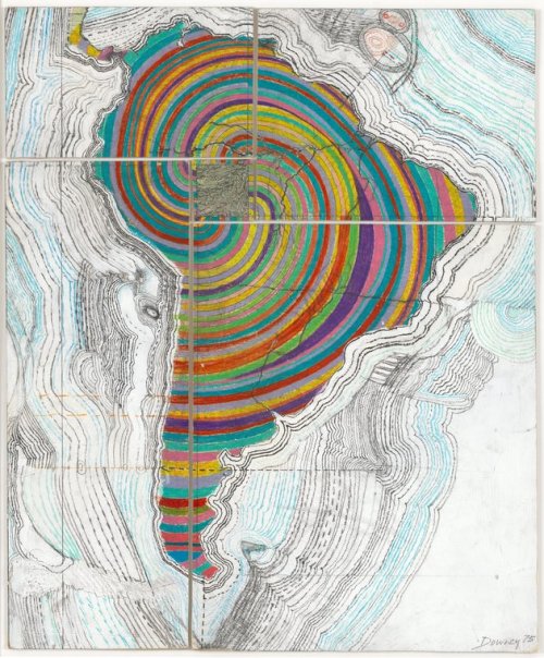 Juan Downey (Chilean, 1940-1993, b. Santiago, Chile, d. New York, NY, USA) - Map Of America, 1975   