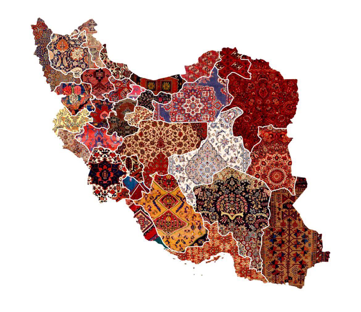 Map of regional rug patterns of Iran.