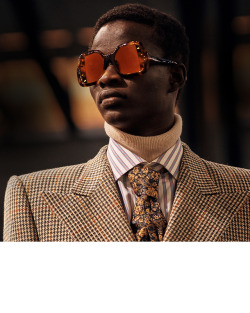 Gucci:  Contemporary Tailoring And Oversize Gucci Eyewear In The Gucci Fall Winter