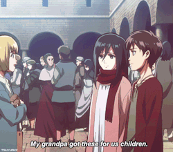 hershey-eremins:  Mikasa’s facial expression: Armin you so nice omg thank you Armin’s facial expression: :D  Eren’ facial expressions 1st: Armin is so skinny omfg eat ALL of that bread 2nd: Awwwww, Armin you’re so nice, keeping my sister alive