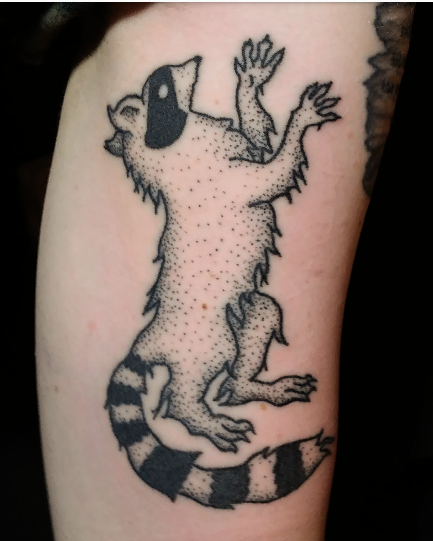 handpoked Racoon aka my spirit animal