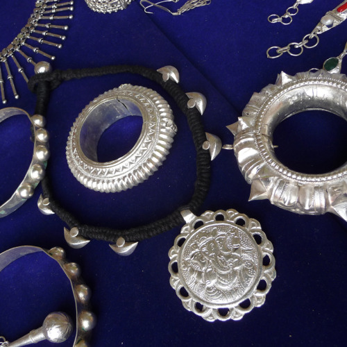 Traditional indian silver jewelry