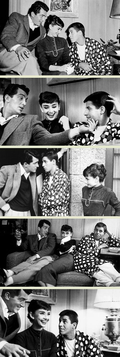 Elegant Audrey Audrey Hepburn Dean Martin And Jerry Lewis At
