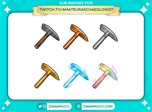 Badges for https://www.twitch.tv/amateurarchaeologist ! 