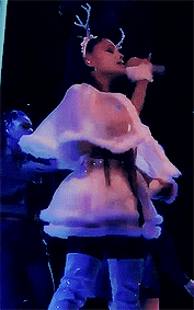 littleredtomoonlightmother: Ariana + her white Christmas outfits