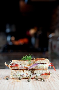 foodopia:  smoked salmon bagel grilled cheese: recipe here 