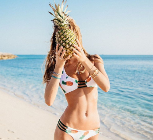 fashionnnrunway:Pineapple Print Bikini