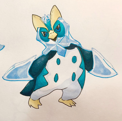 Piplup Evo / EiscueThe second Pokemon combo because I was really enjoying Diamond so I had to draw t