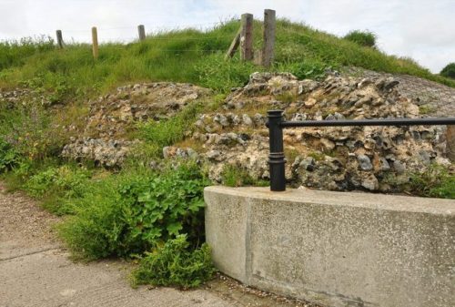 Regulbium (Kent, England).The original Roman fort was built not long after the Roman invasion,next t