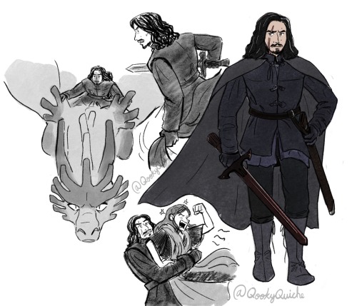 [Dragon AU] (title pending)More finalized designs for human!Rey and Sir Kylo/Ben! Decided to push Re