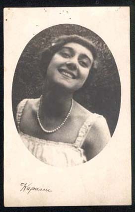 Circa 1910-1915 publicity photograph of Russian expatriate ballet dancer and actress Vera Karalli. T