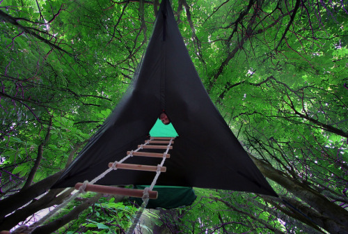 ddemonicc:  awkwardsituationist:  tensile stingray tents are made to be suspended over frozen, waterlogged, uneven or sloping ground, but can also be pitched like a conventional tent.   Gimmieeeee  this is scary