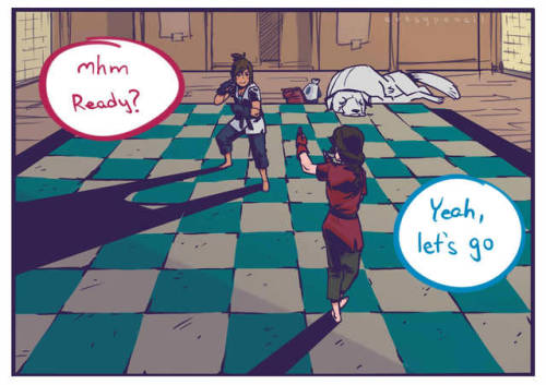 artsypencil: Asami and Korra Sparring Asami doesn’t get as much cred as a martial artist as sh