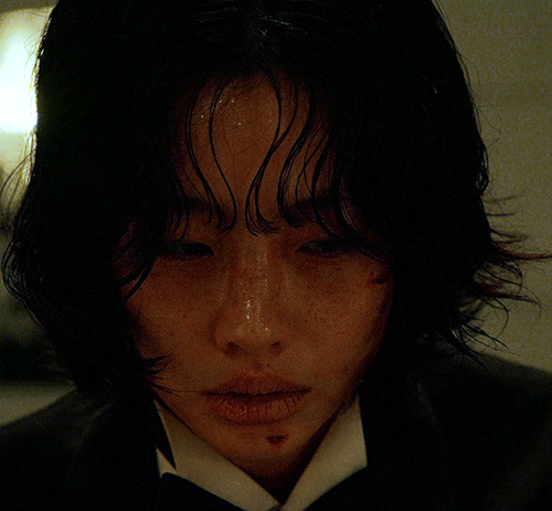 mushroomjar: ingukk:Jung Ho Yeon as Kang Sae ByeokSQUID GAME (2021) [Image Description: A GIFset cen