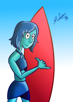 marshmallowsupernova:  Surfer LapisLineart by u/antiwrathman, colours by me  Shaka Bra!A collaboration I did with marshmallowsupernova here. Lines by me, and awesome colors by him. Go follow him.