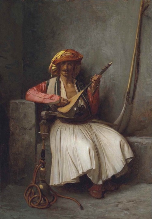 songesoleil:Le joueur de mandoline / The Mandolin Player. 1858.Oil on Canvas.41.2 x 29 cm. (16.14 x 