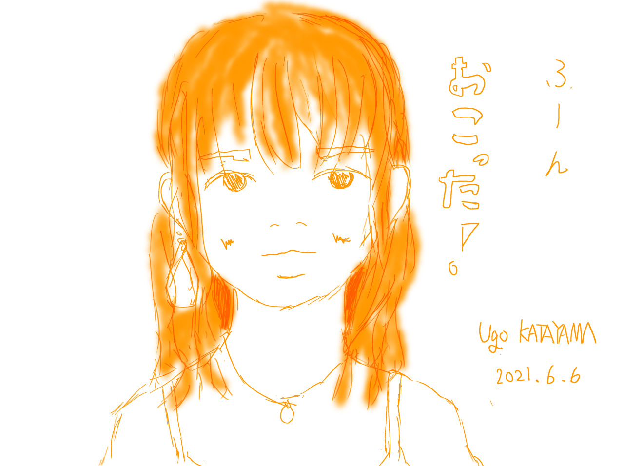 写真と文と絵と 怒ったふりをする時の彼女の絵