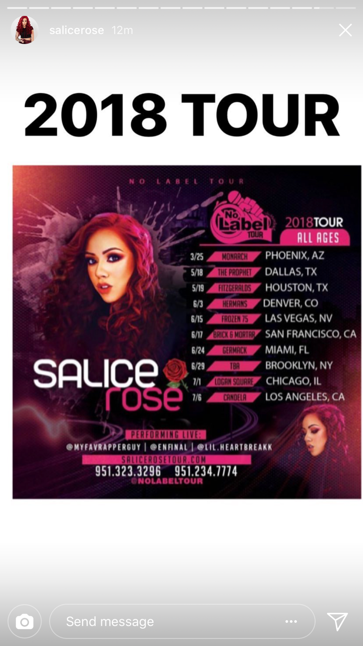 Rose tour dates salice 
